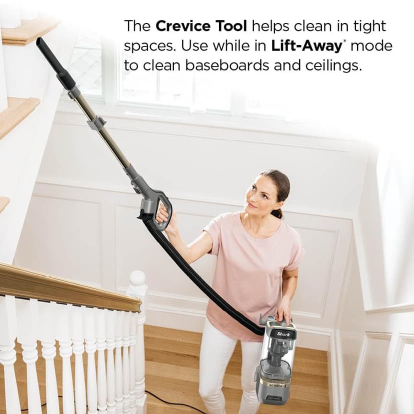 Shark | Upright Vacuum Cleaner for Home | Rotator Lift-Away | No Hair Wrap | HEPA Filter | Lightweight Bagless Vacuum for Pet Hair | LED Headlights For Carpets & Hardwood Floors | Silver | LA502