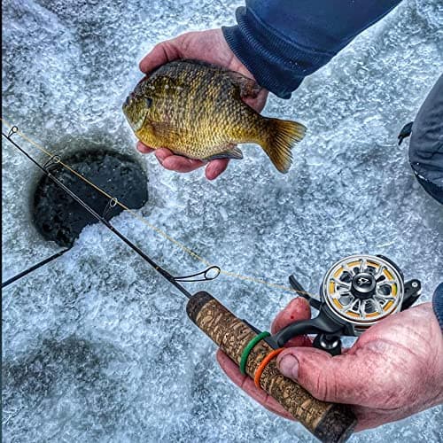 Piscifun ICX Carbon Ice Fishing Reel, Structure Upgrade Magnetic Drop System Inline Ice Fishing Reel, Free-Spool Bidirectional Lever, 3.2:1 High Speed, 8+1 Shielded BB, CNC-Machined Ice Reel