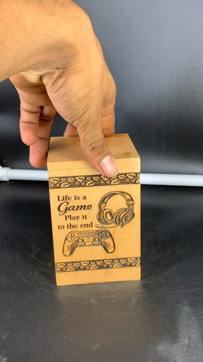 Steamed Beech Wood Gaming Memorial Urn Box for Ashes, Handmade Wooden Cremation Urn, Gamer Funeral Keepsake and Remembrance Box, Gamer urn, Gaming Memorial urn B0HH7PF8LT