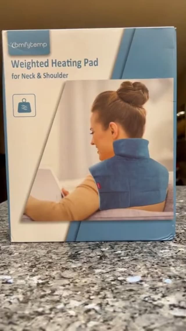 Comfytemp Heating Pad for Neck and Shoulders and Back, 2.6lb Weighted Electric Heat Pad for Pain Relief, Large FSA Eligible Heated Wrap, 9 Heat Settings, 11 Auto-Off, Gifts for Women Men Mom Dad