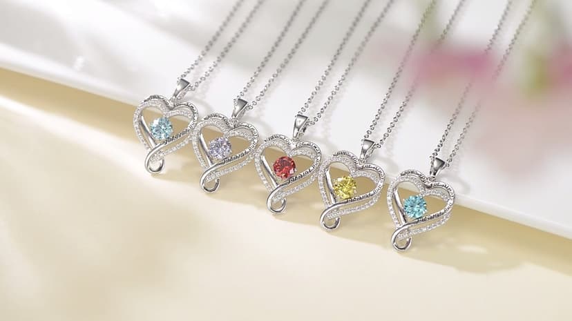 Jewelry for Women Wife Infinity Heart Birthstone I Love You Necklace S925 Anniversary Women Necklaces for Her Wife Birthday Gift Ideas, Birthday Present for Girlfriend Mom Daughter Sterling Silver
