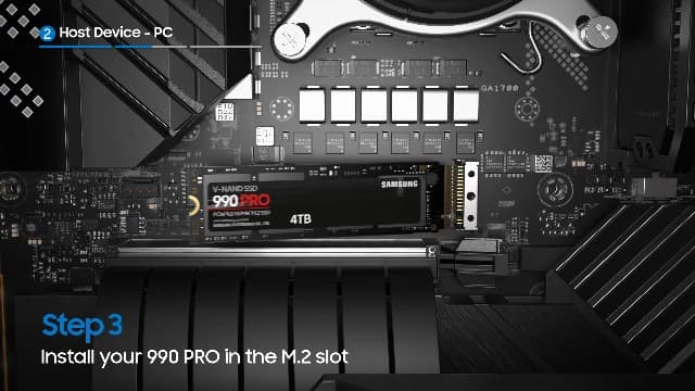 Samsung 990 PRO SSD 4TB PCIe 4.0 M.2 2280 Internal Solid State Hard Drive, Seq. Read Speeds Up to 7,450 MB/s for High End Computing, Gaming, and Heavy Duty Workstations, MZ-V9P4T0B/AM