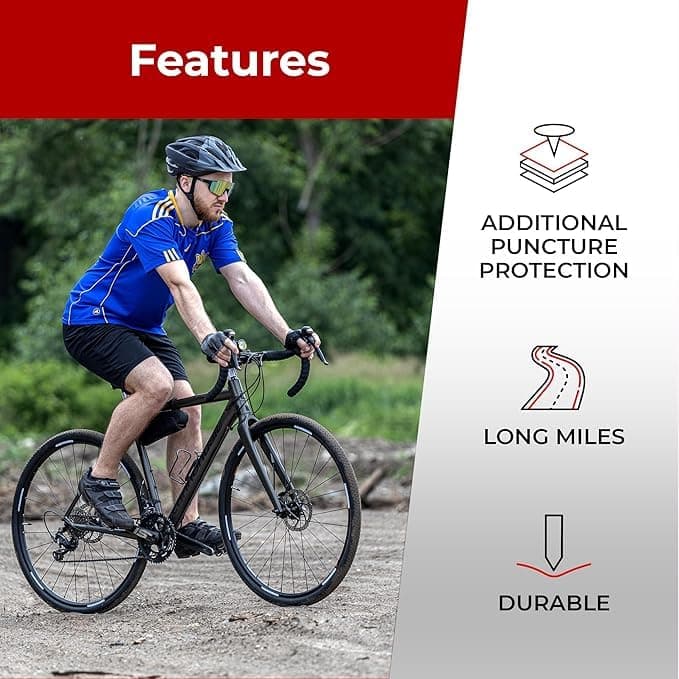 Fincci Pair 700x40c Bike Tire - 700c Gravel Tires with Kevlar & Nylon 1mm Puncture Proof - Durable 60 TPI Foldable Bicycle Tires 42-622 for Hybrid, Electric, Touring, MTB Bikes