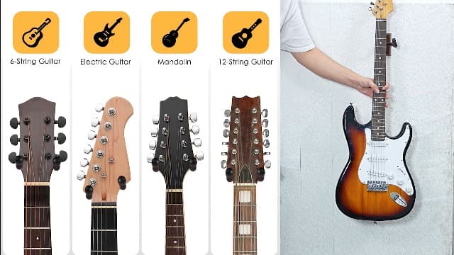 SNIGJAT Guitar Wall Mount 2 Pack, Wood Guitar Hanger Wall Hook with Screws, Guitar Stand Wall Mount Holder for Acoustic Guitar, Banjo, Bass,Guitar Accessories Gifts for Guitar Players