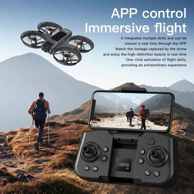 FPV Drone with Camera and VR Glasses, Brushless Motor Optical Flow Cool LED Lights Drones Dual Camera Switch RC Quadcopter 2 Batteries VR Drones for Beginners Adults X226 Drone