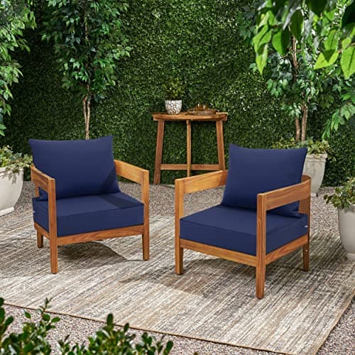 Favoyard Outdoor Seat Cushion Set 24 x 24 Inch Waterproof & Fade Resistant Patio Furniture Cushions with Removable Cover Deep Seat & Back Cushion with Tie Straps for Chair Sofa Couch
