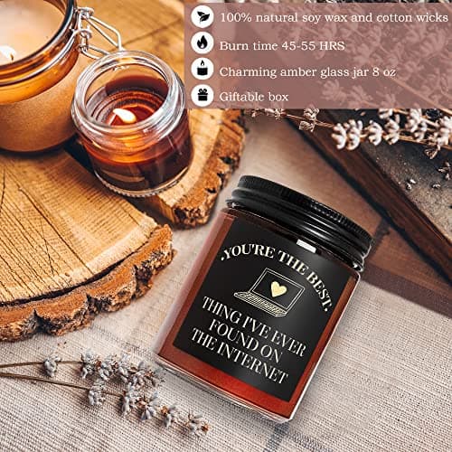 Best Thing I Found on The Internet Candles for Women Men - Gift for Her Him Best Friend Wife Husband Girlfriend Boyfriend - Relaxing Soy Candle - Anniversary, Birthday, Valentines Day Gifts
