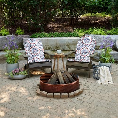 Arden Outdoor Foam Adirondack Cushion, 2 Pack, 21.5 x 19, Water Repellent, Fade Resistant, Foam Cushion for Adirondack Chairs Clark Blue