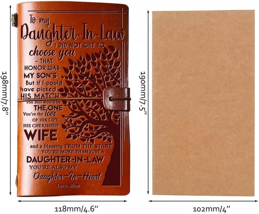 140 Page Refillable Writing Journal, Christmas Wedding Birthday Gifts for Daughter in Law Daughter in Law Gifts from Mother in Law, Daughter in Law Leather Journal B0B9CFHY5X