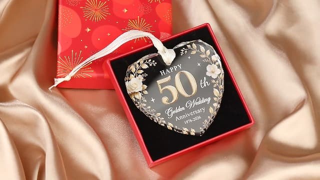 Glass 25th Anniversary Gifts for Couples Wife Husband Parents, 25 Year Anniversary Ornaments for Christmas Tree Decorations 25th Wedding Anniversary Ornament, Happy 25th Silver Anniversary Keepsake B0HFJ9P8KK
