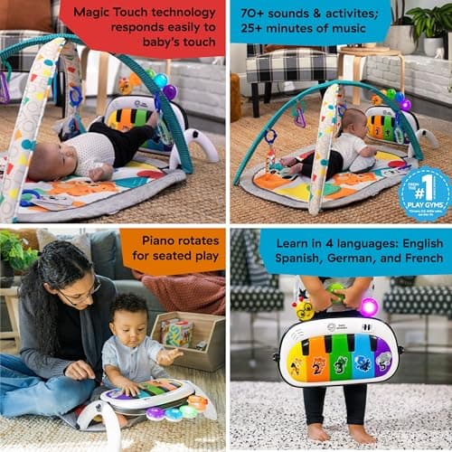 Baby Einstein 4-in-1 Kickin' Tunes Music and Language Play Gym and Piano Tummy Time Activity Mat