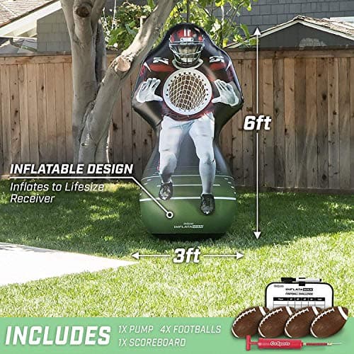 GoSports Inflataman Football Challenge - Inflatable Receiver Touchdown Toss Game