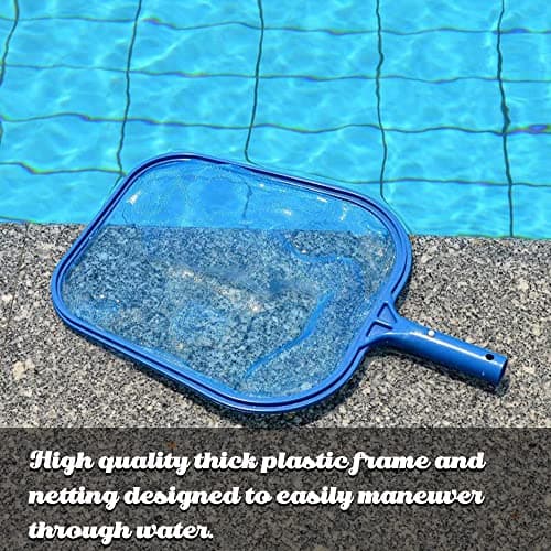 Sunnyglade Swimming Pool Cleaner Supplies/Professional Heavy Duty Pool Leaf Rake Fine Mesh Frame Net/Cleaning Leaf Skim Net (17.5x11.8in)