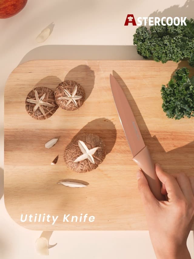 Astercook Knife Set, 13 Pieces Kitchen Knives Set with Healthy Anti-Rust Coating, Dishwasher Safe, Stainless Steel Chef Knife Sets with 6 Blade Guards, Perfect Holiday Gifts for Kitchen