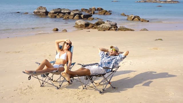 #WEJOY 2-in-1 Reclining Camping Chair with Footrest for Adults Folding Lounge Chair with Adjustable Backrest Lightweight Camping Chairs Heavy Duty Camp Chairs for Outdoor