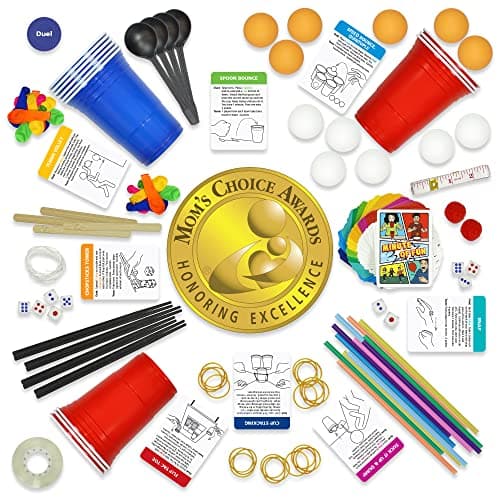 Funwares Minute of Fun Game - Minute to Win It Games for Kids, Adults, Teens, Families, Game Night, Gift for Home, Birthdays, or Travel. 2-12 Players! Original - 237 Challenges