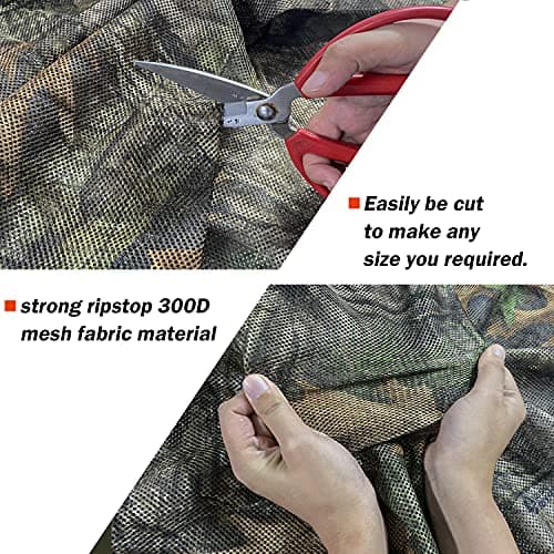 GRVCN 300D Camouflage Netting Camo Burlap Blind Material Cover for Hunting Ground Blinds Wargames Wildlife Photography