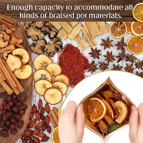 Stand up Simmer Pot Potpourri Pouches Instruction Sticker Clear Window Craft Fragrance for Party Holiday DIY Simmering Gift 100 Pcs 50 Set Christmas Potpourri Bags Simmer Pot Kraft Paper Bag B0FGJWV8BJ