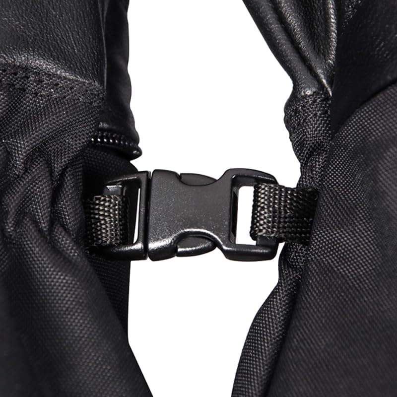 Harssidanzar Winter Leather Ski Mittens for Men Women Goatskin Outdoor Thermal Waterproof Insulation Gloves KM066US