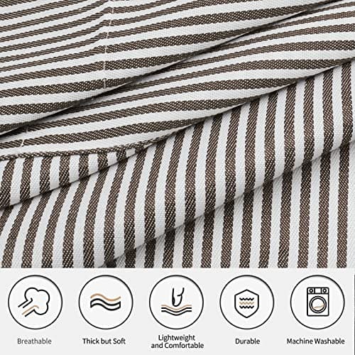 NLUS 2 Pack Kitchen Cooking Aprons, Adjustable Bib Soft Chef Apron with 2 Pockets for Men Women(Black/Brown Stripes) B08F79GXXM