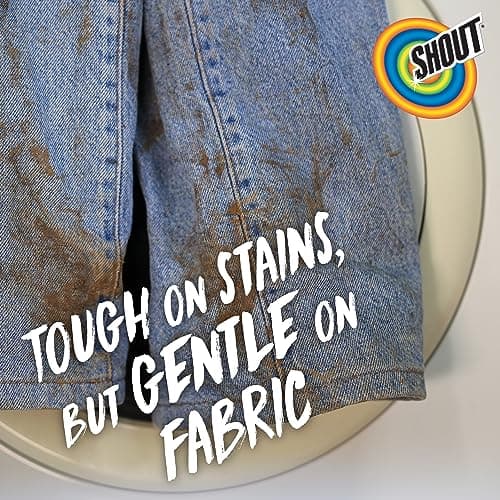 Shout Advanced Stain Remover Gel for Clothes Laundry, Ultra Concentrated Gel with Built-in Scrubber Brush for Deep Set-In stains, 8.7oz