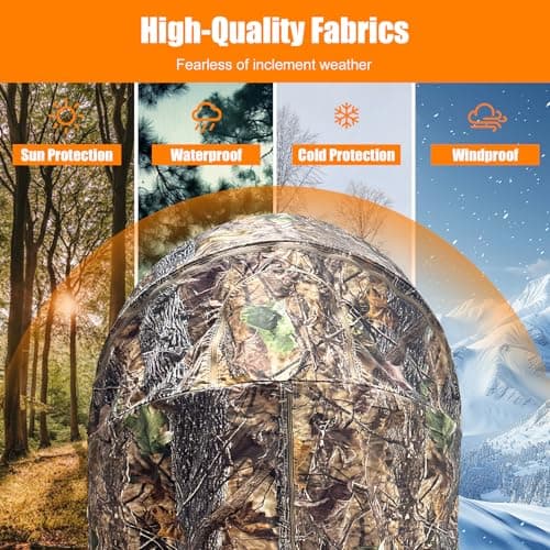 Hunting Blinds with Chair Pop Up Ground Blinds with Carrying Bag Portable 1-Person Hunting Tent for Deer & Turkey Hunting