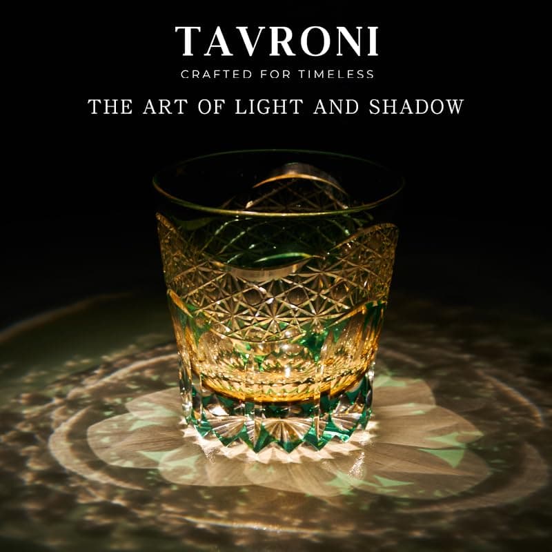 Edo Kiriko Whiskey Glasses Set of 2 - Japanese Art Glass Tumblers, Luxury Gift for Couples, Weddings, Anniversary, Perfect for Home Bar & Special Occasions, Crystal Barware with Gift Box