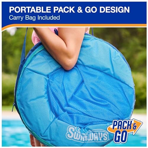 SwimWays Spring Float Premium Hammock Pool Lounger, Inflatable Pool Floats Adult with Fast Inflation for Ages 15 & Up, Sky Blue