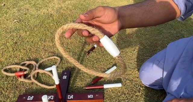 CircleCraft Rustic Ring Toss Game for Kids & Adults – Outdoor Yard Games with Rope Rings, Portable Wooden Lawn Game for Family Fun, Backyard, Beach, Camping & Picnic Activities for Christmas & Easter