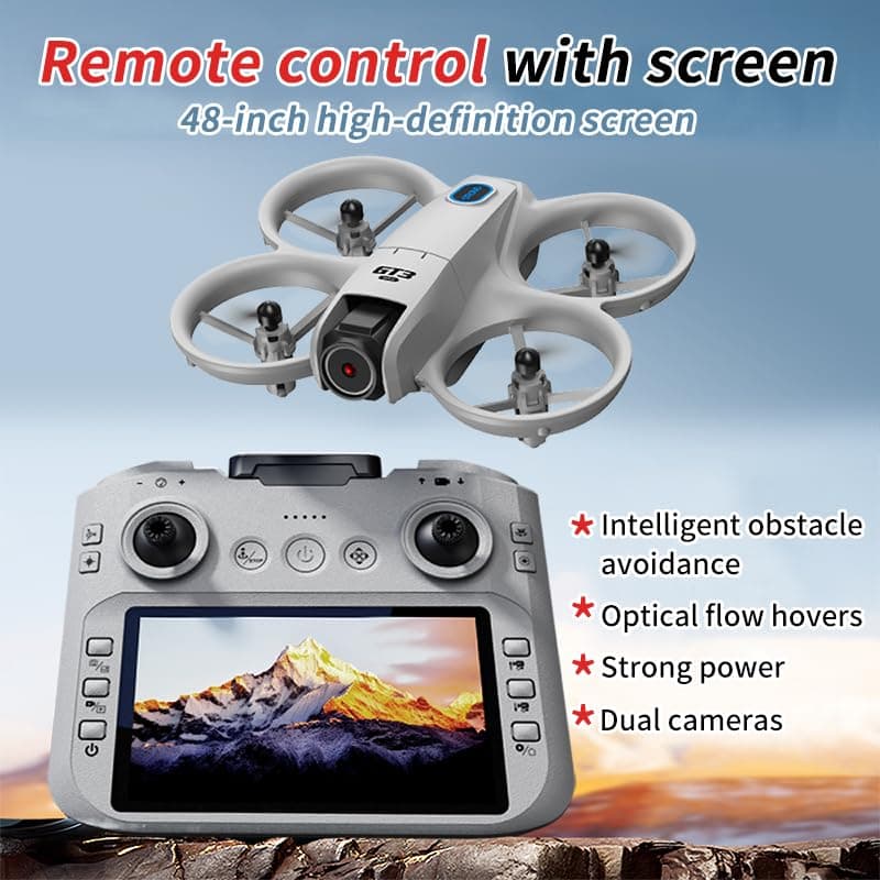 FPV Drone with HD Camera Sceen Remote Controller, Optical Flow Positioning & Intelligent Obstacle Avoidance Mini RC Quadcopter Beginner-Friendly Indoor Outdoor Aerial Photography GT3 Drone for Adults