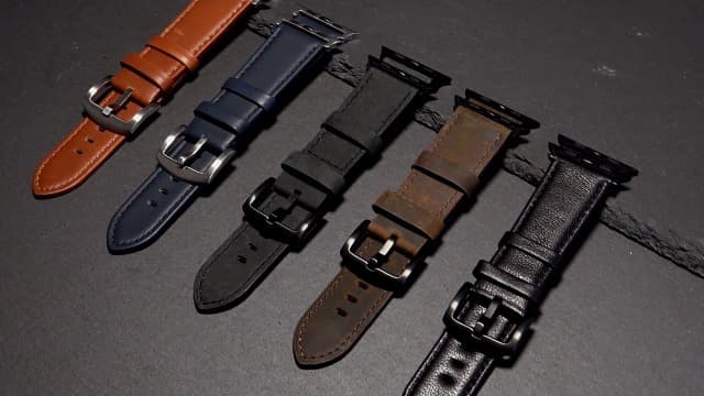 EDIMENS Leather Bands Compatible with Apple Watch 46mm 45mm 44mm 42mm(Series 1 2 3) Band Men Women, Vintage Genuine Leather Wristband Replacement Band Compatible for Apple Watch iwatch Series 10 9 8 7 6 5 4 SE