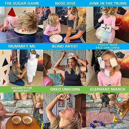 Funwares Home Edition, 218 Minute of Fun Games - Minute to Win It Family Party & Travel for Kids & Adults, 2-12 Players! Play with Everyday Household Items.