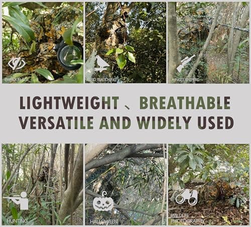 Ghillie Suit for Men -Complete Set with Full Face Mask & Gloves | Perfect for Outdoor Camouflage, Turkey Hunting, Halloween!