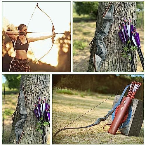 Black Hunter Takedown Recurve Bow, 60" Right Handed & Left Handed Archery Recurve Bows with Ergonomic Design for Adults Beginners to Advanced Outdoor Practice & Hunting (25-60 lbs)