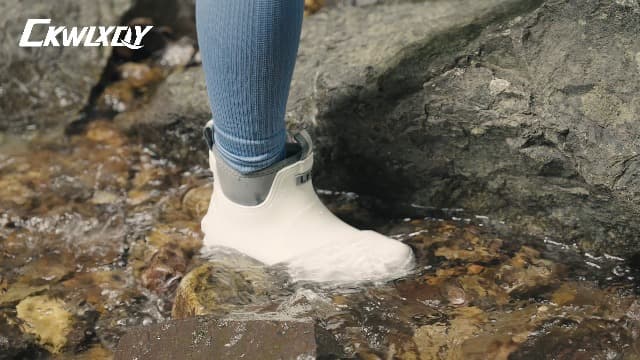 CKWLXQY Women's Deck Boots, Waterproof Ankle Rain Boots with Anti-Slip Traction, Rubber Garden & Fishing Boots for Boating, Camping, Farming & Outdoor Work