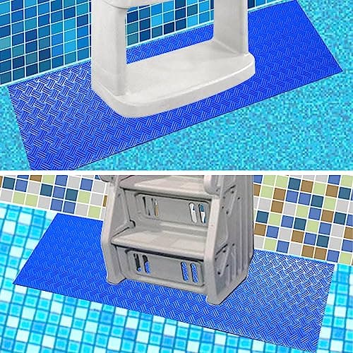 SKARUMMER Swimming Pool Ladder Mat - Protective Pool Ladder Pad Step Mat with Non-Slip Texture, Blue Medium Pool Step Mat, 36 inch X 9 inch