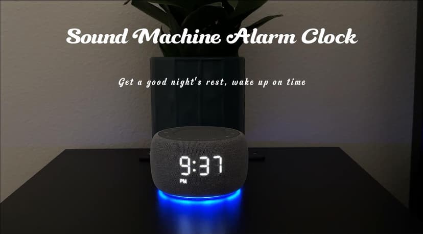 Buffbee Alarm Clock with Sound Machine for Bedrooms – 2-in-1 White Noise Machine for Sleep, Gentle Wake-Up with Soft Alarm Sounds, Ambient Night Light, Plug-in, Sleep Better, Wake Gently