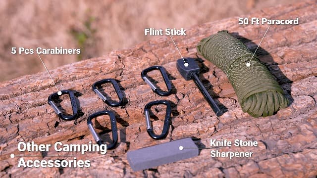 Mossy Oak Hatchet and Machete Knife Set with Sheath, One-Piece Axe & Hunting Knives with Paracord Handle, Zoomable Flashlight, Many Other Tools, Ideal Gift for Men Who Likes Hunting Outdoor Adventure