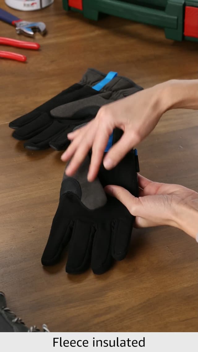 Mechanix Wear: ColdWork FastFit Winter Work Gloves with Elastic Cuff, Wind and Water Resistant, Fleece Insulated, Touch Capable Winter Gloves, For Mild Cold Weather (Black/Gray, X-Large)