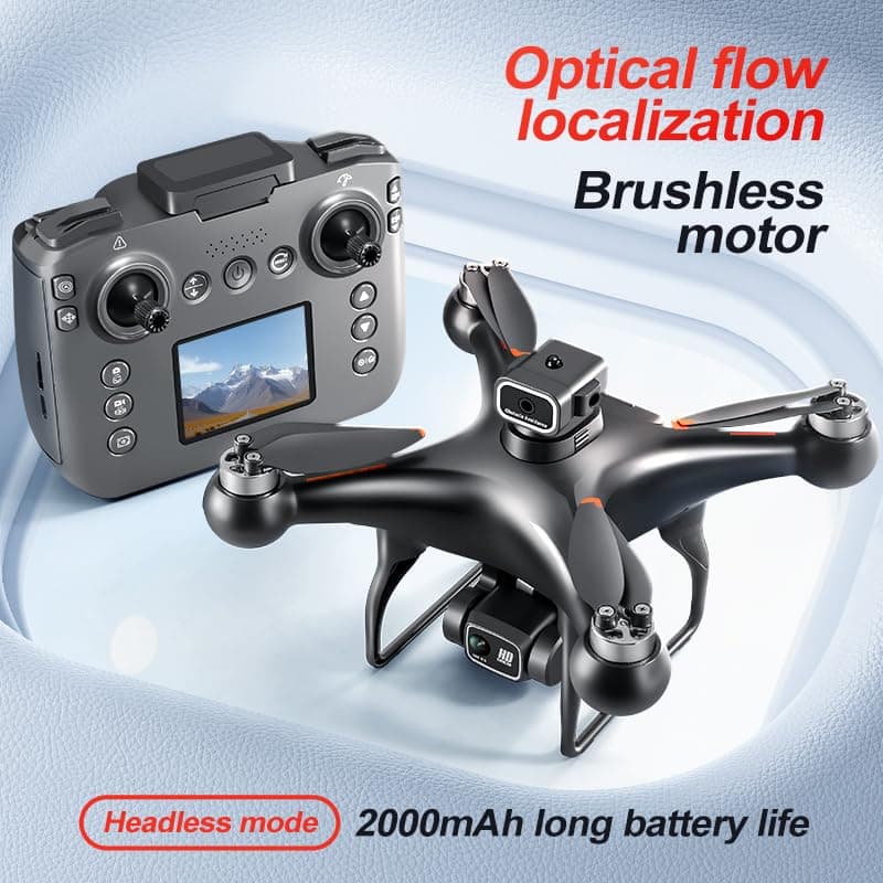 RC Hobby Drone with Screen Display Remote Control, 1080P Dual Camera, Speed Adjustment, Altitude Hold, One-Key Takeoff, 3D Flips, 2 Batteries, Hovering, Brushless Motor, APP Control, Plane Copter, LED Lights, Adult Beginners FPV Quadcopter Airplane Helicopter, Drone Kids For Age 8-12 (Black)