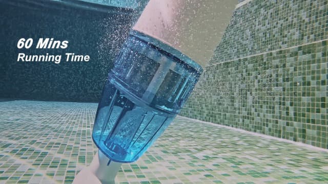 (2025 New) WYBOT Hyson 100 Handheld Pool Vacuum with Two Brush Heads, Cordless Pool Vacuum for Above Ground Pool, Telescopic Pole, 60 Mins Runtime, Deep Cleaning for Spa/Hot Tub/Small Pool