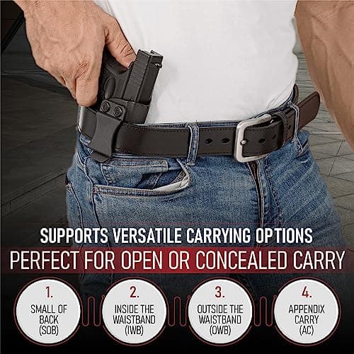 VICI Tactical Men's Steel Core Leather Gun Belt for Concealed Carry