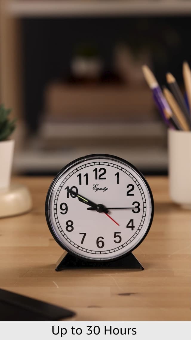 Equity 14075 Black Analog Wind-Up Alarm Clock