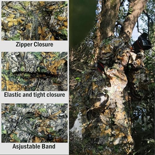 Ghillie Suit for Men -Complete Set with Full Face Mask & Gloves | Perfect for Outdoor Camouflage, Turkey Hunting, Halloween!