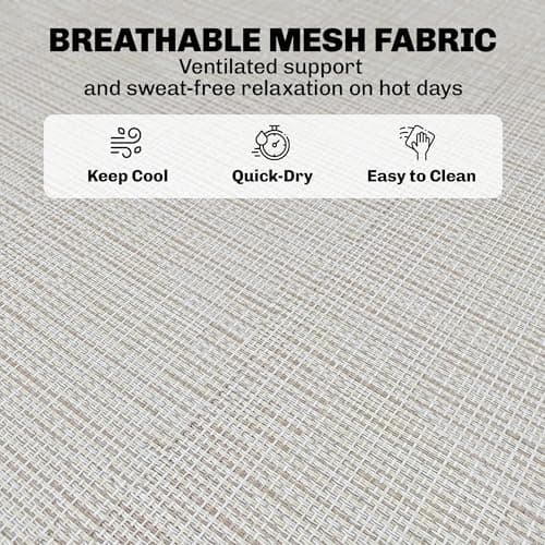 Outsunny Folding Chaise Lounge Chair, Patio Sun Tanning Chair, Outdoor Chaise Lounger with 4-Position Reclining Back, Breathable Mesh Seat for Beach, Poolside, Yard, Cream White