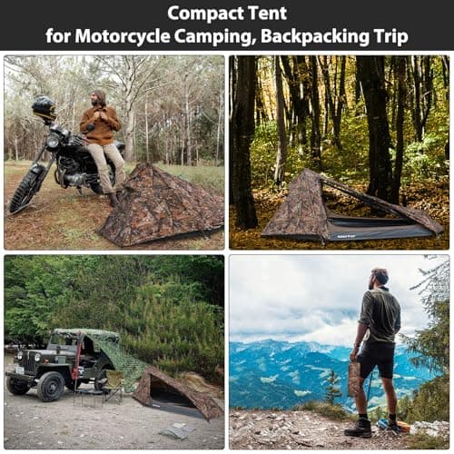 GEERTOP Ultralight Bivy Tent for 1 Person 3 Season Waterproof Single Person Backpacking Tent for Camping Hiking Backpack Travel Outdoor Survival Gear