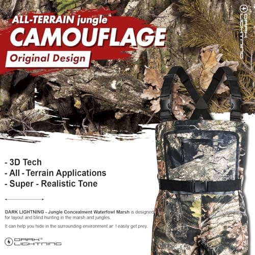 Dark Lightning Breathable Insulated Chest Waders, Perfect for 4 Seasons Fly Fishing Stocking Foot Waders for Men and Women