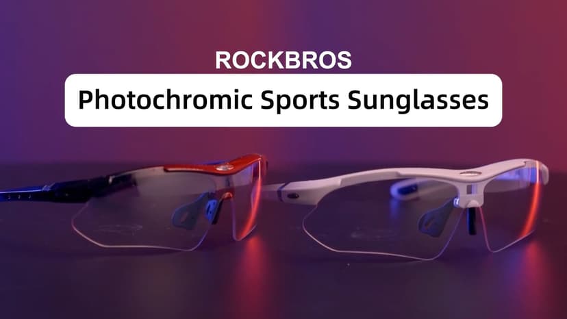 ROCKBROS Photochromic Sports Sunglasses Mens Pickleball Glasses Cycling Glasses MTB Sunglasses, with Removable Elasctic Band