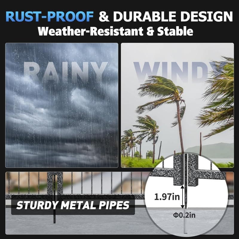 Metal Swimming Pool Fence 36.75ft (L) × 40in (H) with 16 Panels, in Ground Pool Safety Fence, Protective Barrier with Reinforced Stakes, Compatible with Patios & Gardens, Black-Silver
