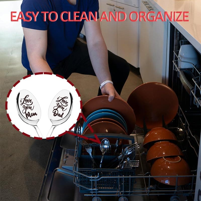 Parent Anniversary Birthday Gifts for Parents I Love Mom And Dad Coffee Spoons Gift for Mother Father Retirement Gifts for Women Men Mommy Daddy Christmas Gifts for Mom Dad from Daughter Son